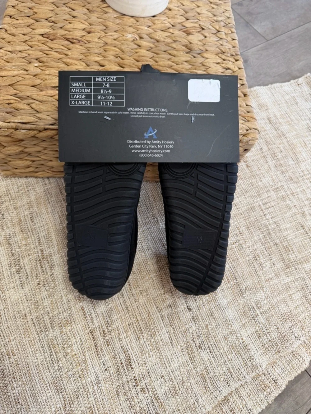 New Men’s Luxury Black Moccasin Slippers Size Medium Amity Moccasin Slippers